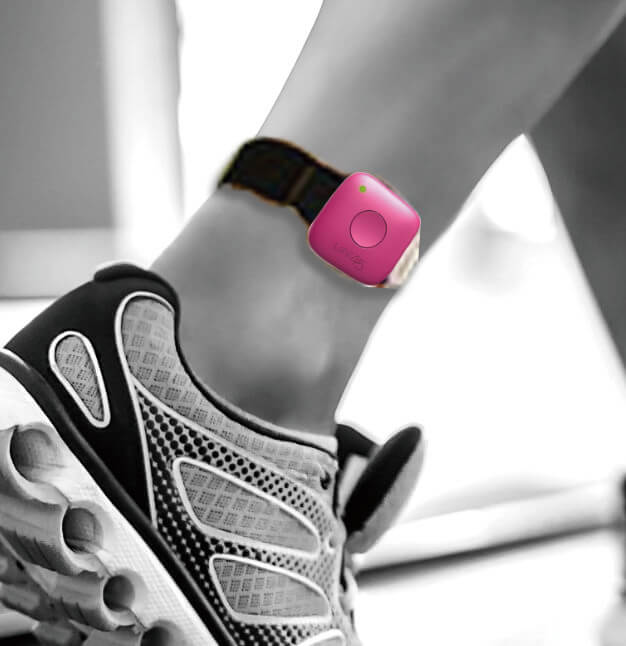 a person wearing the Life45 activity tracker on their ankle