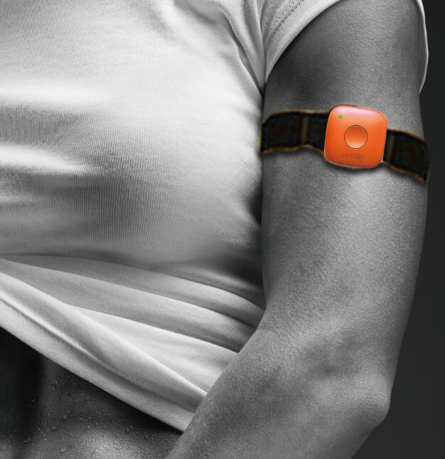 a person wearing the Life45 activity tracker on their arm